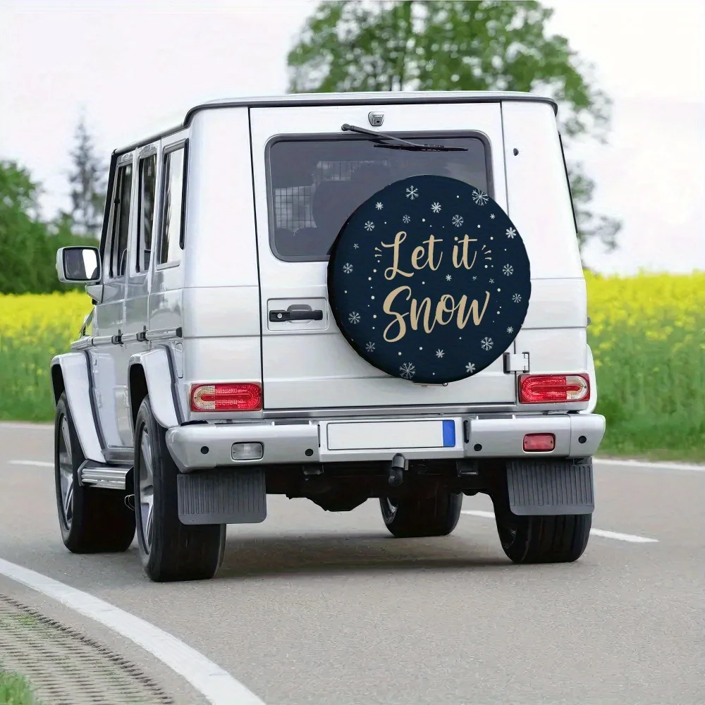 1pc 2D Flat Printing Popular Tire Covers Winter Let It Snow Versatile Polyester Without Electricity Camping Suitable For Camping