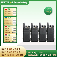 Retevis RT622 Mini Walkie Talkie 4 Pcs Walkie-talkies PMR446 FRS Portable Two Way Radio communication radio for Restaurant Hotel