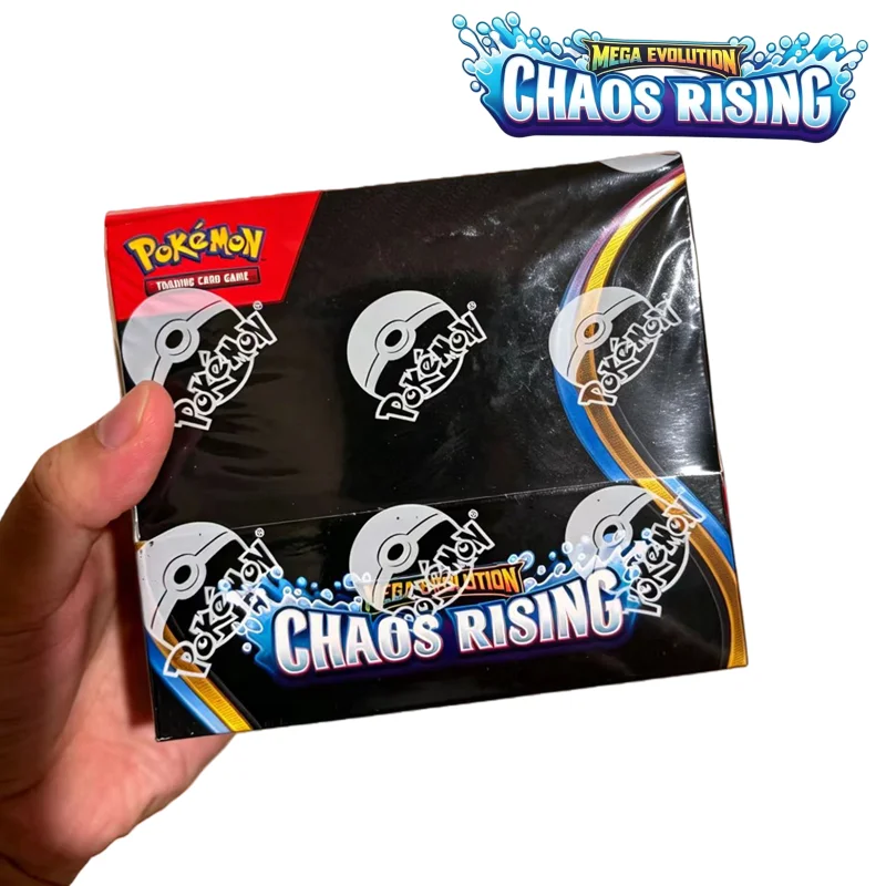 36 paquets de cartes Pokémon TCG en anglais : Boîte de boosters Mega Evolution Chaos Rising, jouets et cadeaux Pokémon Battle Transaction