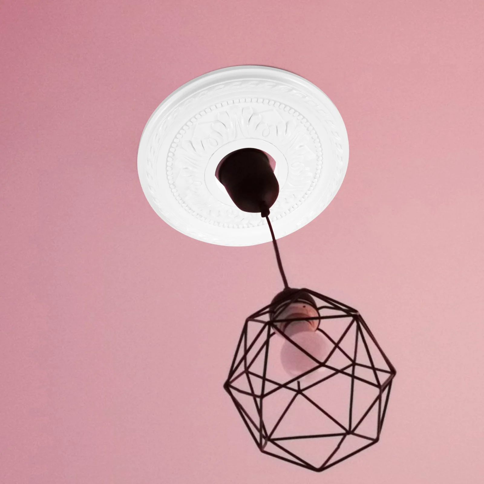 

1pcs Ceiling Medallion Round Pu Pvc Chandelier Base For Home Office Decor Light Fixture Mounting Ring French Style