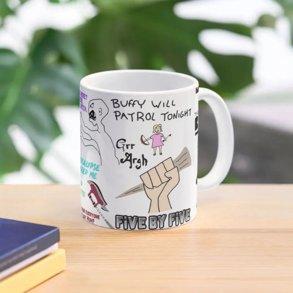 Buffy The Vampire Slayer Collage Classic Mug Gifts Photo Tea Printed Drinkware Design Simple Cup Handle Round Image Picture