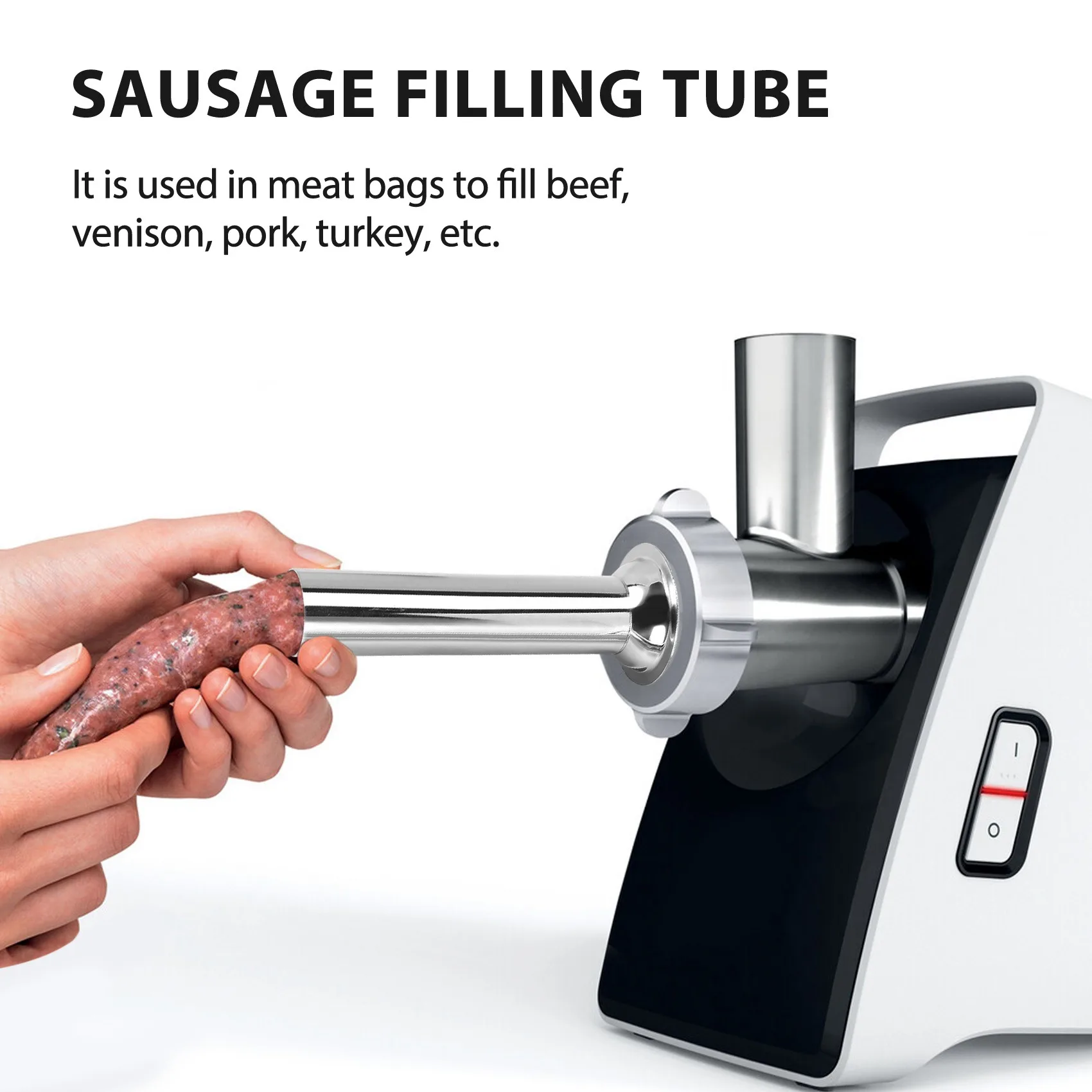 

3Pcs Stainless Steel Sausage Stuffer Filling Tubes Funnels Nozzles Spare Parts Filler Tube, Base Diameter:58mm HGC