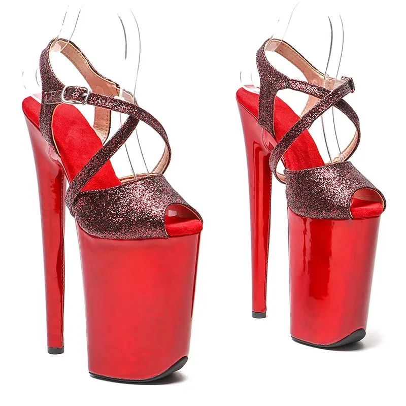 

23CM/9inches Patent PU Upper Women's Platform Sandals Pole Dancing High Heels Shoes Stillelto High Heel Shoes 056