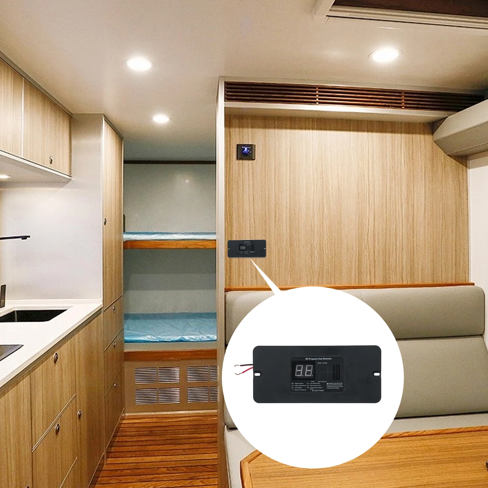 Digital RV Propane Gas Detector with 85dB Loud Alarm, DC 12V Gas Alarm for Trailer Motorhome