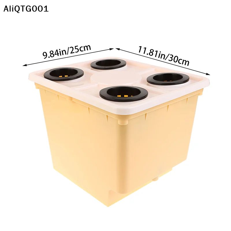 Hydroponics System Bucket for Soilless Culture with Siphon Elbows Four-Hole Cover Planting Flowerpot Vegetable & Fruit Nursery