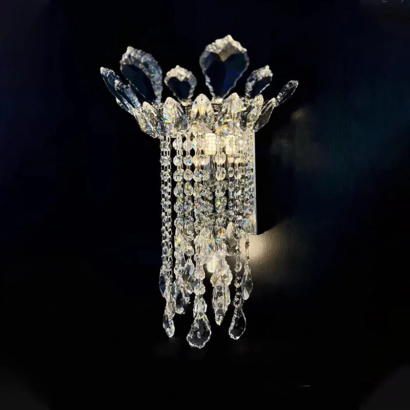 

Crystal Wall Lamp Light Luxury Living Room Background Wall Decoration Lamp Designer High Quality Stair Bedroom Bedside Wall Lamp