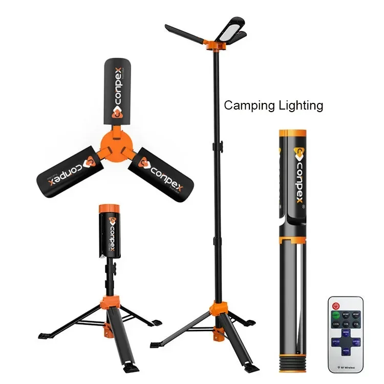 Conpex 12v Led Camping Light High Quality Rotatable Light Page 2.5M High Pole Camping Light With Remote Control