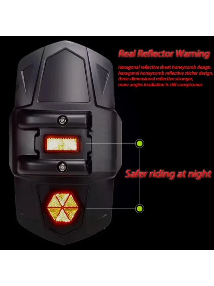 Garde-boue arrière universel en plastique modifié pour moto, garde-boue avec réflecteur