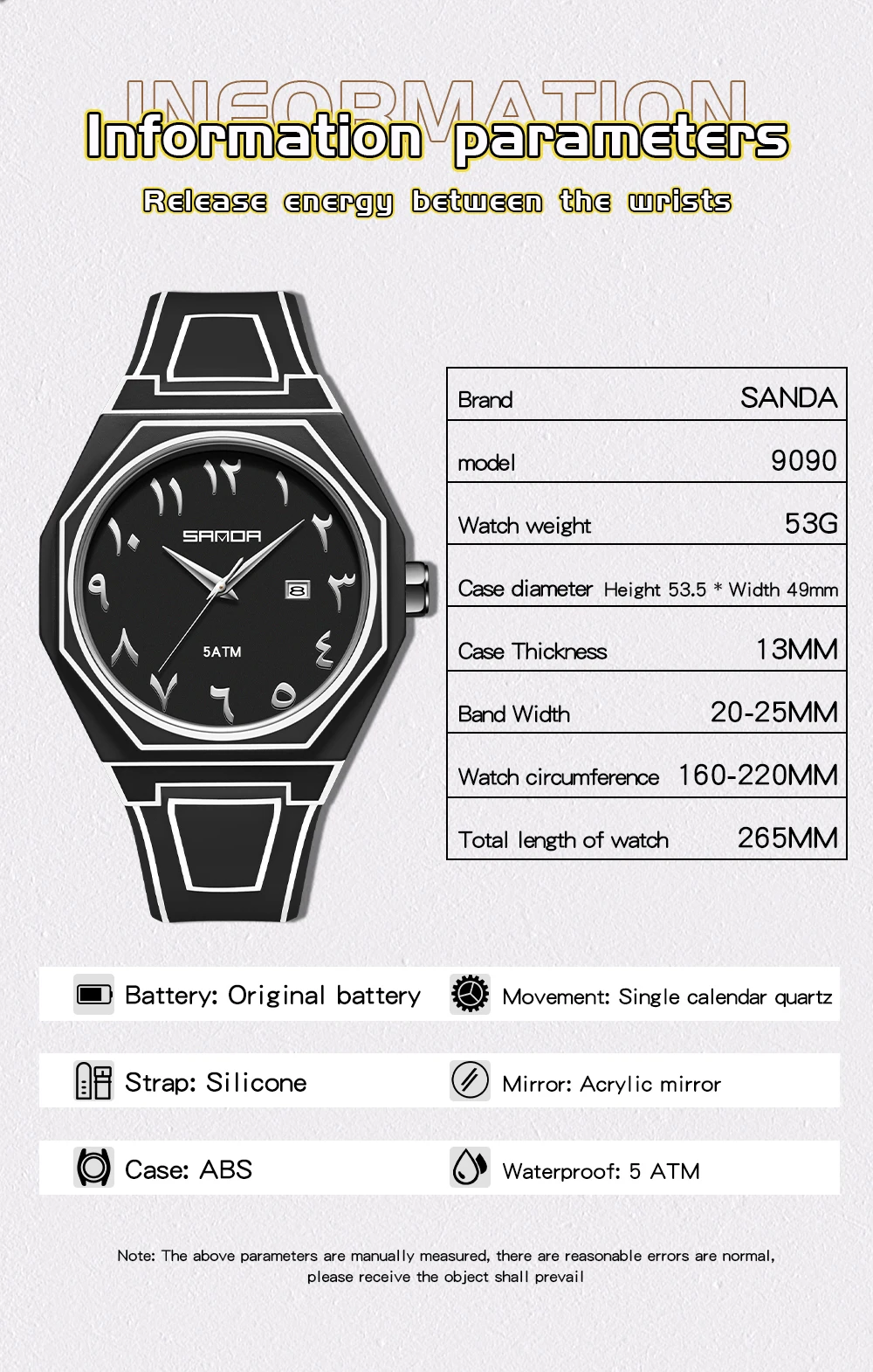 SANDA العلامة التجارية الأعلى 9090 ساعة كوارتز رجالية مقاوم للماء التقويم مضيئة سلسلة الإبداعية الفاخرة ساعة كوارتز رجالية 2025