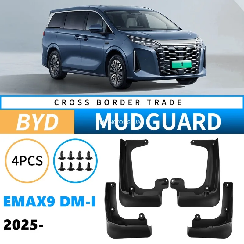 

For BYD Xia M9 eMAX9 DM-i 2025 Car Mud Fenders Car Modification Accessories Front And Rear Wheel Fenders 4Pcs/set