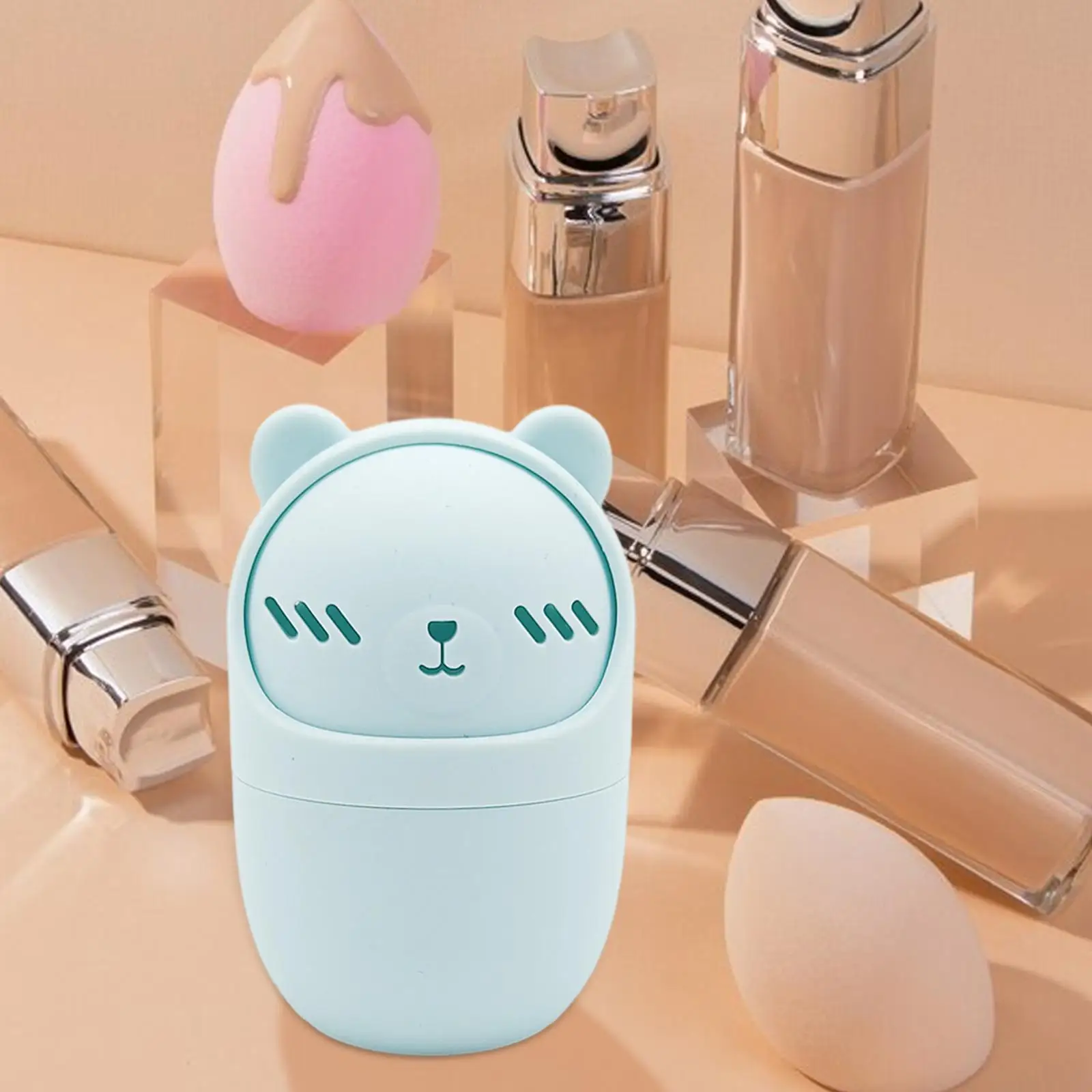 Breathable Silicone Cosmetic Blender Storage Case Makeup Sponge Holder for Travel and Daily Use