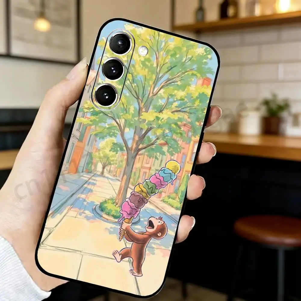 Curious G-George Monkey Phone Case For Samsung GalaxyA53,51,72,73,31,30,42 Ultra Protective Phone Shell