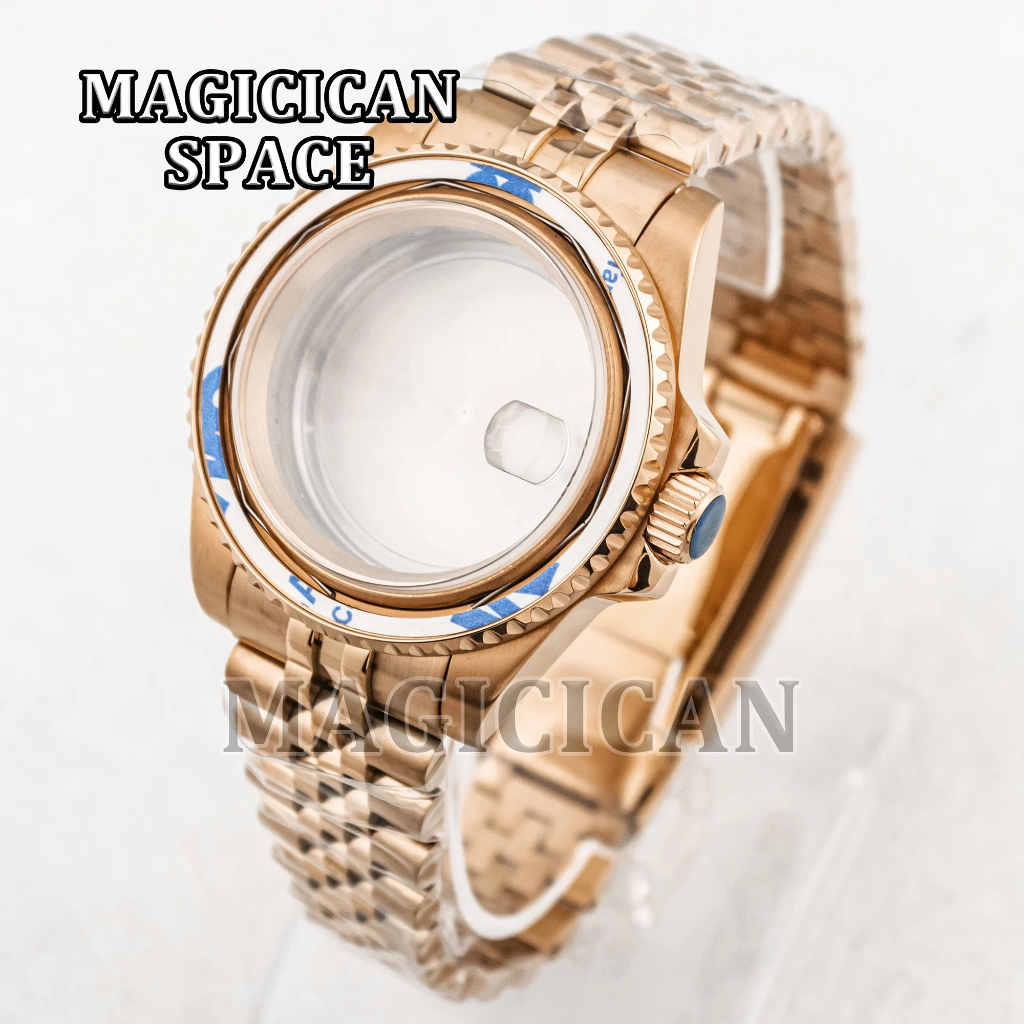 40mm NH35 Watch Case New Jubilee Bracelet Sapphire Glass Stainless Steel for NH34/NH35/NH36 Movement 28.5mm Dial SUB GMT Case