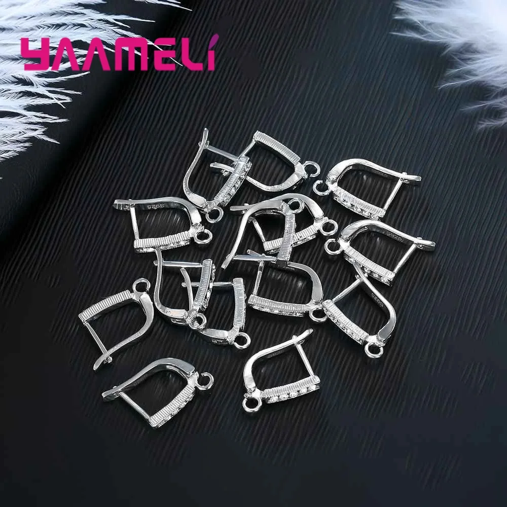 Wholesale 925 Sterling Silver Jewelry Part Charm Hoop Earring For Women Fine Components DIY Jewelry Connector Making