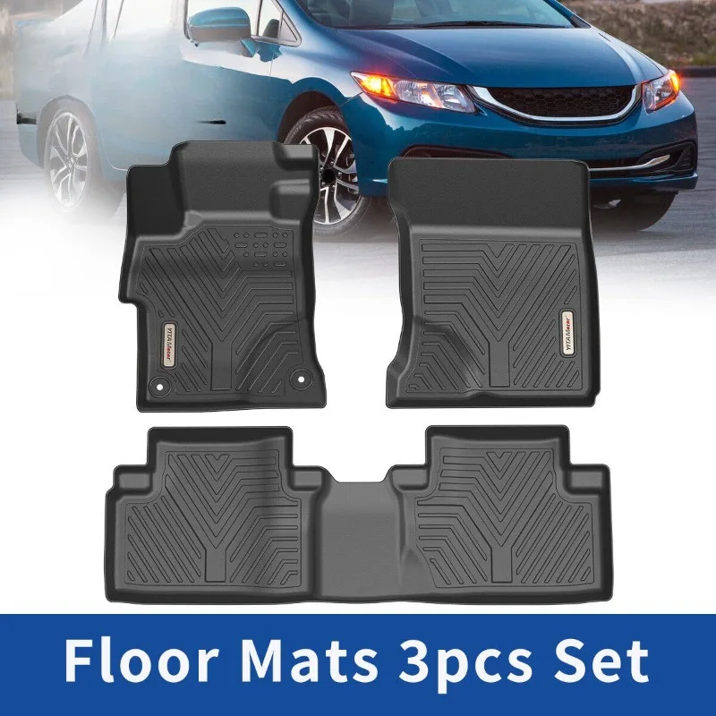 

3D Floor Mats For 2012 2013 2014 2015 Honda Civic All Weather 1st + 2nd Row Car TPE Liners United States