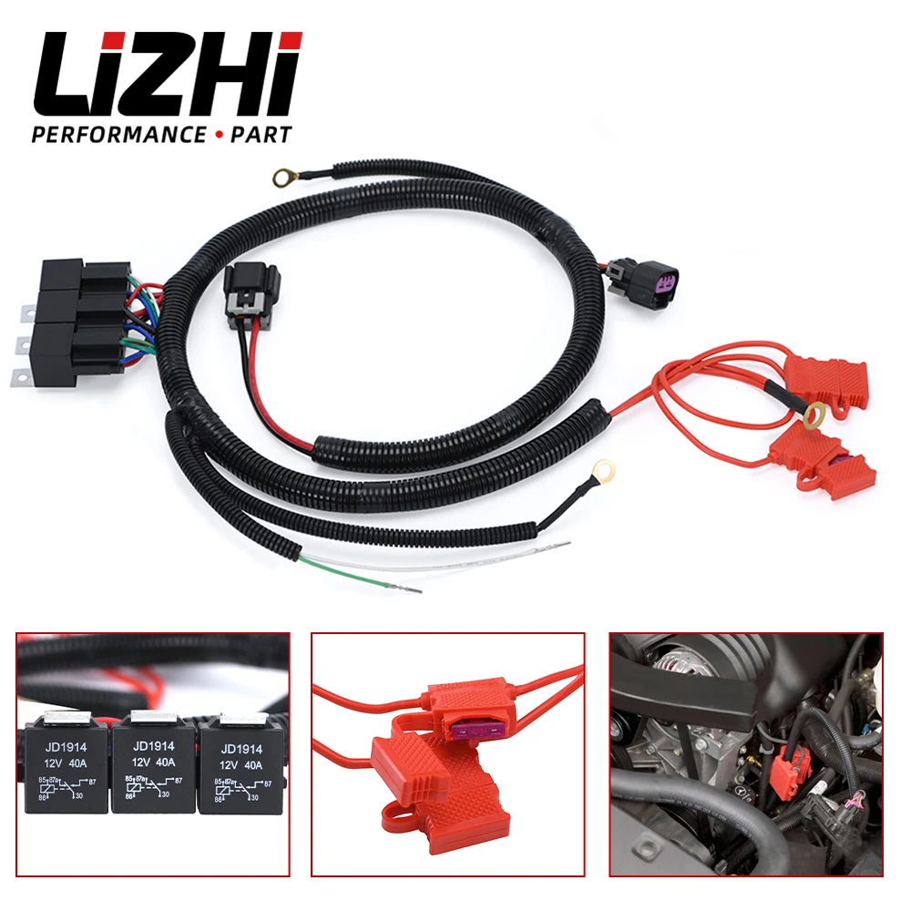 Electric ECU Control Dual Fan Upgrade Wiring Connector Harness For 99-07 GM Silverado Sierra Suburban Avalanche 7L5533A226T