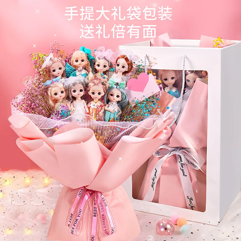 Princess Doll Creative Bouquet Kawaii Girl Princess Model Girls Children's Day Christmas Day Surprise festival Kids gifts Toys