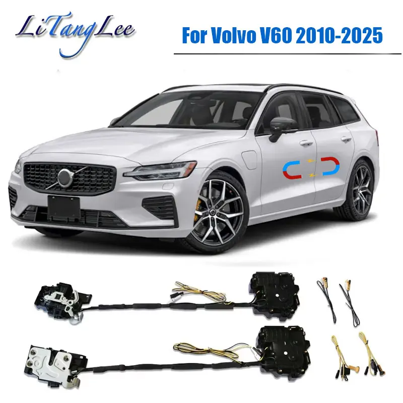 

Для Volvo V60 2010-2026 ​ ​ Автомобильная дверная защелка с мягким закрыванием, привод замка, автоматический электрический поглощающий всасывающий бесшумный доводчик