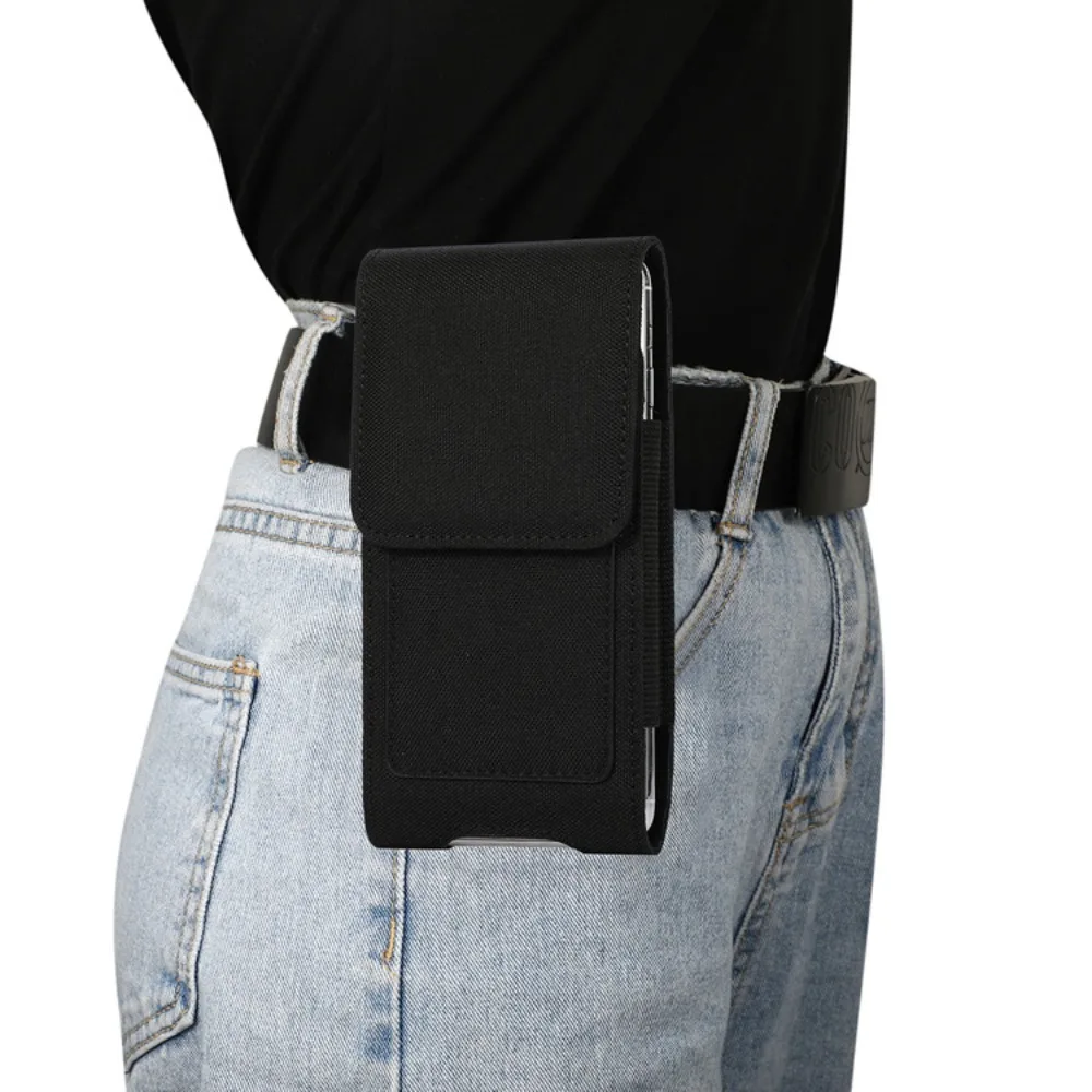 Wear-resistant Oxford cloth vertical mobile phone bag wear belt hanging card magnetic buckle work belt