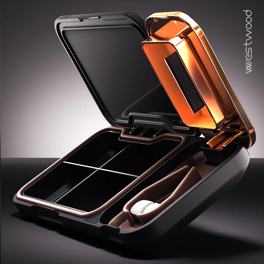 

Легкий роскошный портативный резак для таблеток, коробка для таблеток «два в одном», светонепроницаемая упаковка и хранение лекарств, удобный ящик для хранения таблеток для гаджетов