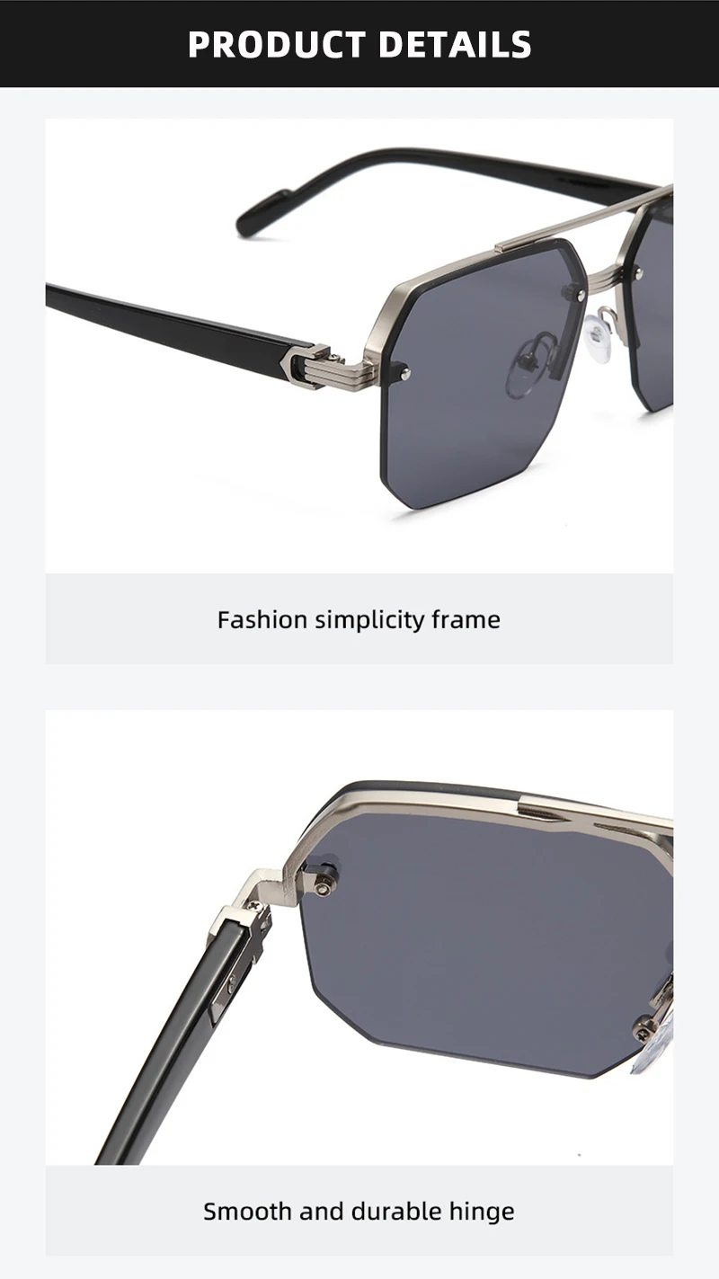 Mode Halb rahmen Sonnenbrille Männer Frauen klassische Big Business Sonnenbrille männlich trend ige Fahr schirme – Detail 6