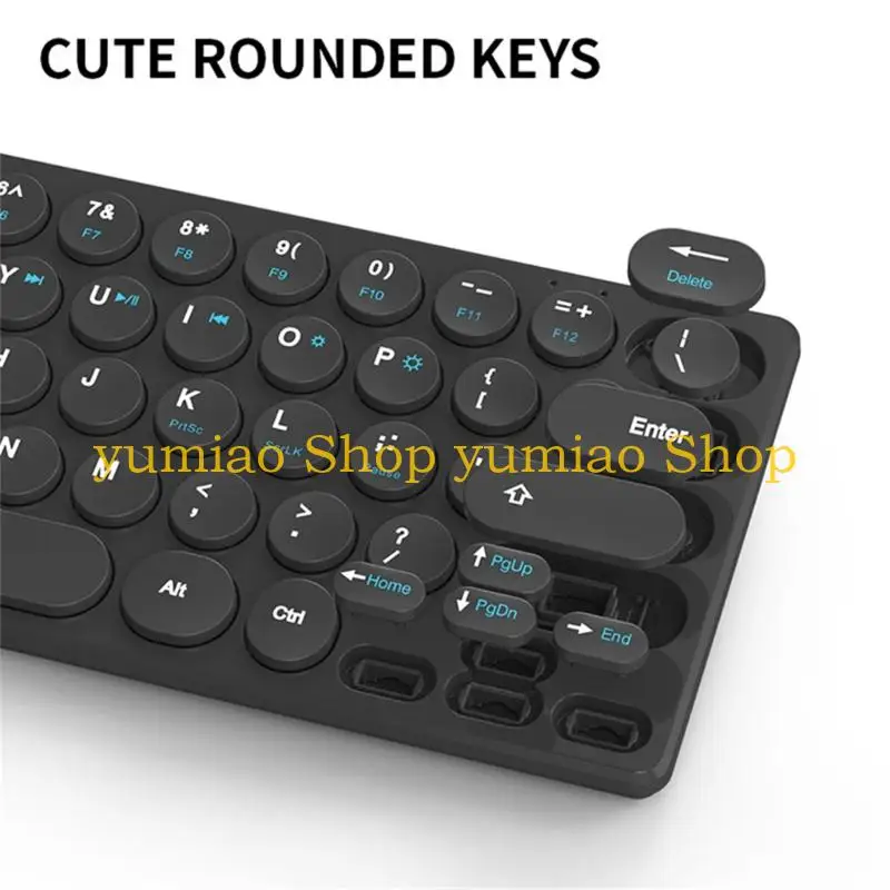 

587B Ретро круглая клавиатура, беспроводная клавиатура, мышь, комплекты 2,4G, бесшумная кнопка, длинная батарея для домашнего