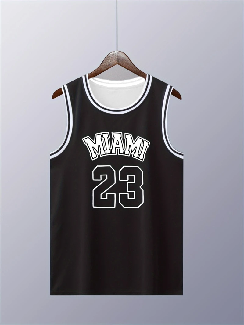 Men's Color Block 23 Letter Printed Patchwork Vest Sleeveless Summer Round Neck Casual Women's Tank