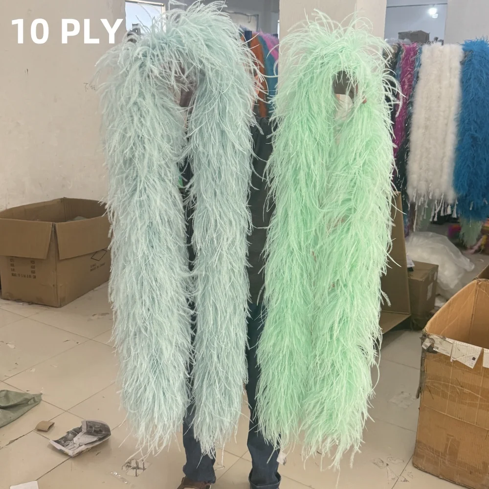 6 8 10 Ply Ostrich feather boa Decor Trims High Quality Natural Ostrich Feathers Boa Shawl for Costume Clothing Sewing Accessory