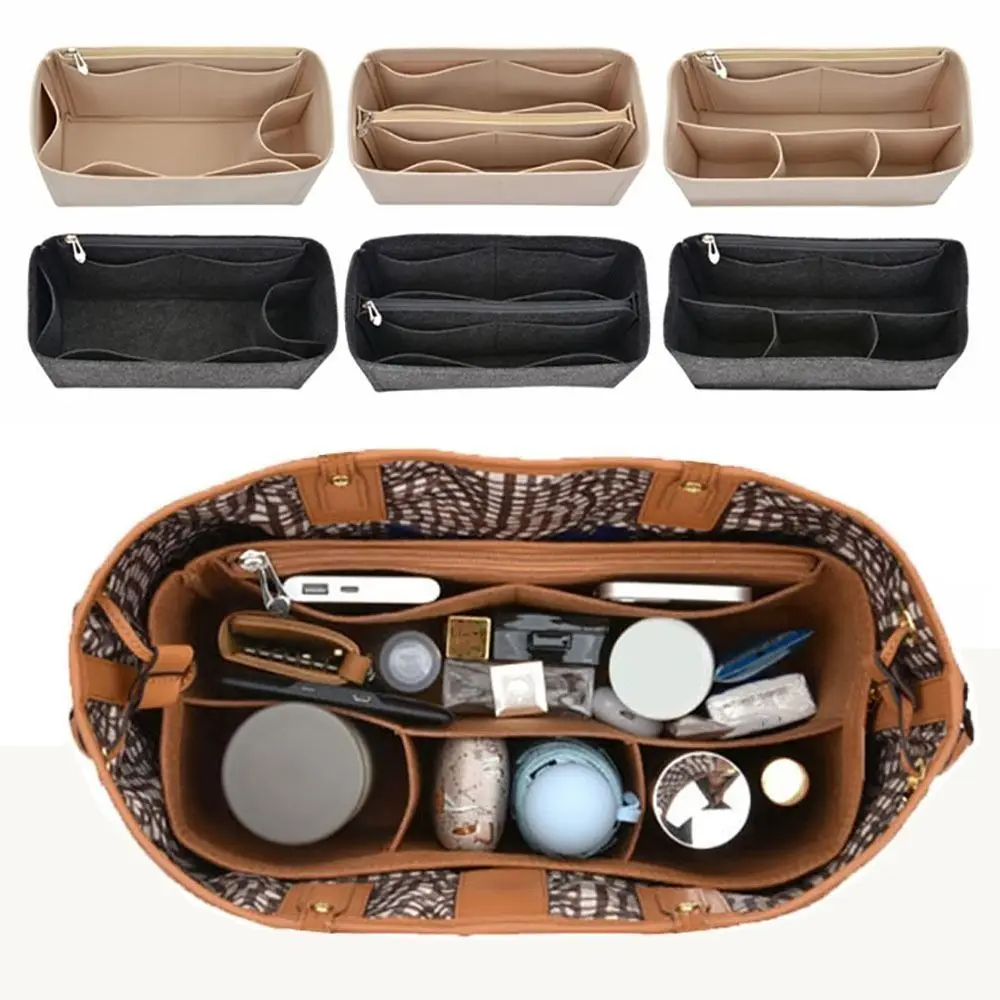 Bolsa de feltro inserção saco suporte armazenamento bolsa forro organização saco interno portátil para liz visetos/anya visetos