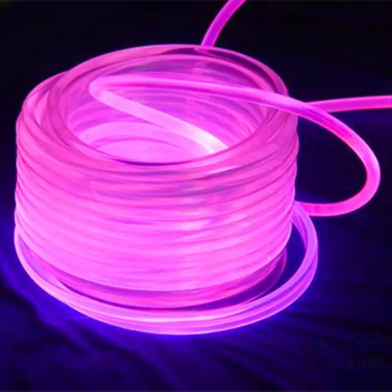 10mX 2mm diameter high quality side glow fiber optic cable transparent solid core optical fiber cable