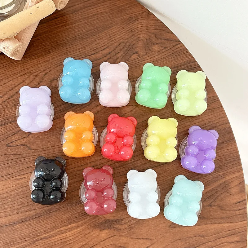 

Милый желейный цветной медведь, держатель для мобильного телефона Griptok, универсальная подставка Smart Tok, складная розетка для iPhone Samsung