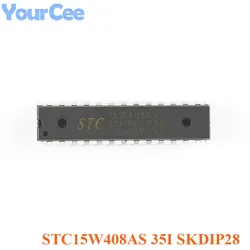 5pcs/1pc STC15W408AS-35I SKDIP28 Enhanced 1T 8051 Single-Chip Microcomputer Microcontroller MCU 15W408AS 35I SKDIP28