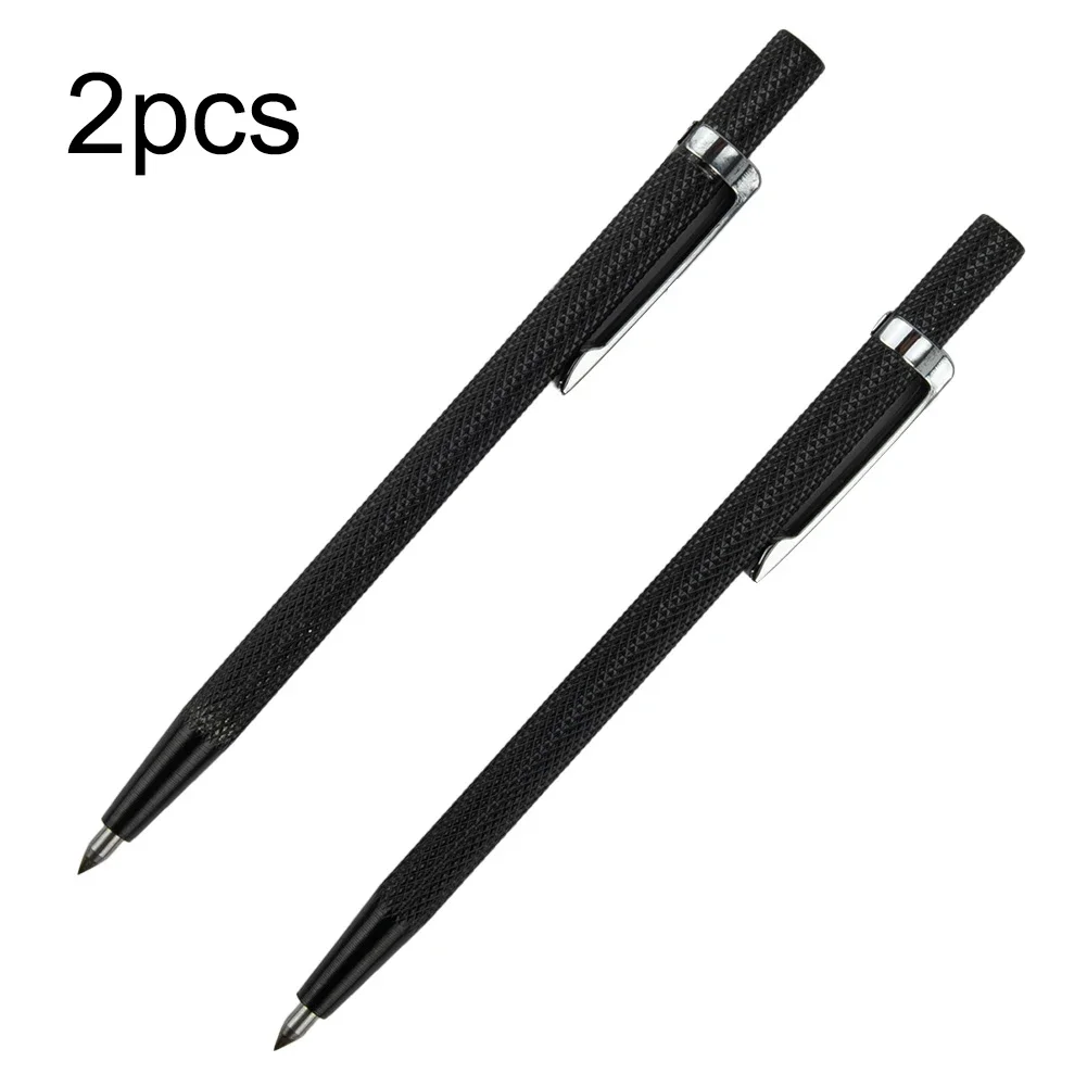 For Iron Sheets Tools Workshop Equipment Cutting Pen Metal Tile Cutting Pen Tungsten Carbide Tip 2PCS Black Lettering Pen