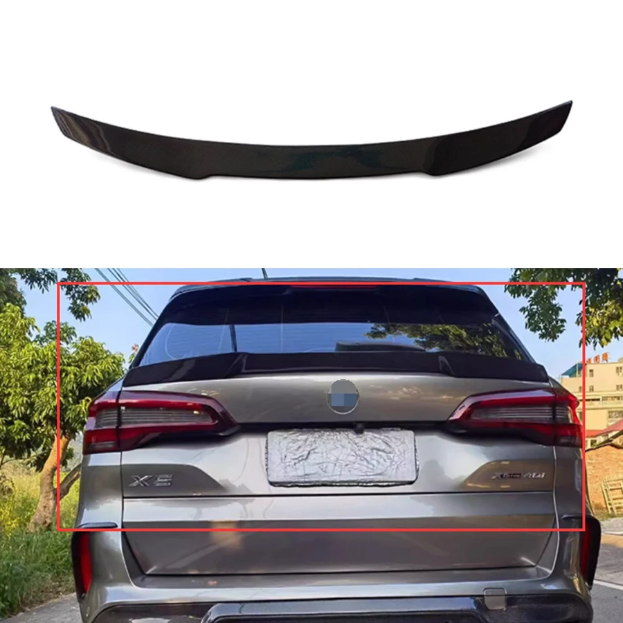 For BMW X5 G05 X5M F95 2018+ L Style Carbon Fiber Tail fins Top Wing Rear Spoiler Duckbill Car Wing Retrofit Middle Wing