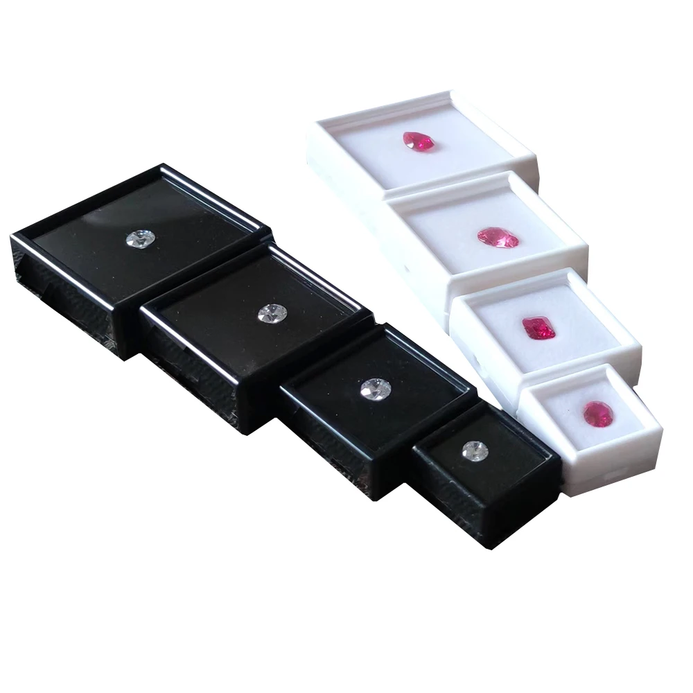 Square Gemstone Jewelry Display Box Loose Diamond Packaging Case Earring Bead Pendant Holder Gem Storage Container 1Pc