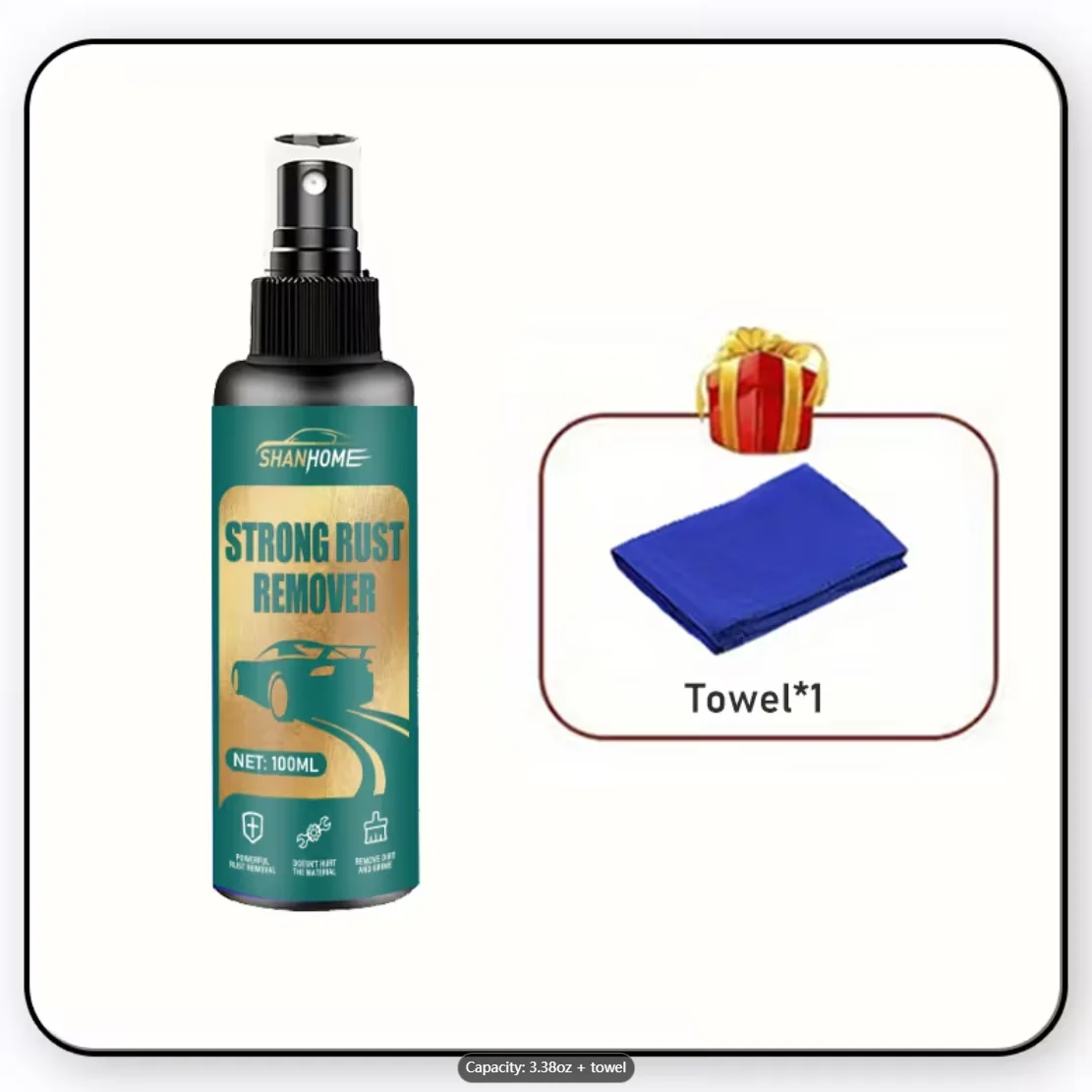 Multi-Purpose Rust Remover with Easy-Use Cloth and Anti-Rust Spray. No Power Needed, Ideal for RV Parts. Liquid Formula Effectiv