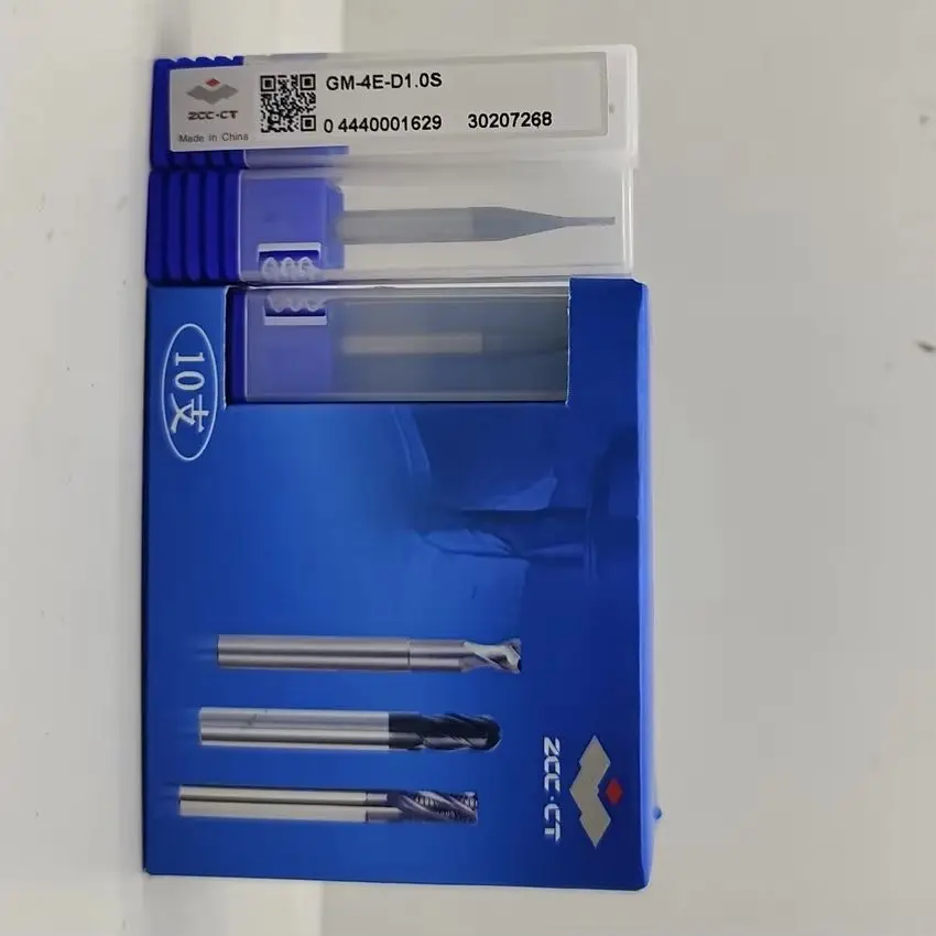 GM-4E-D1.0S ZCC.CT CNC Four flute Flat head tungsten steel end mill GM-4E Flat end mill For Steel, Stainless steel, Cast iron