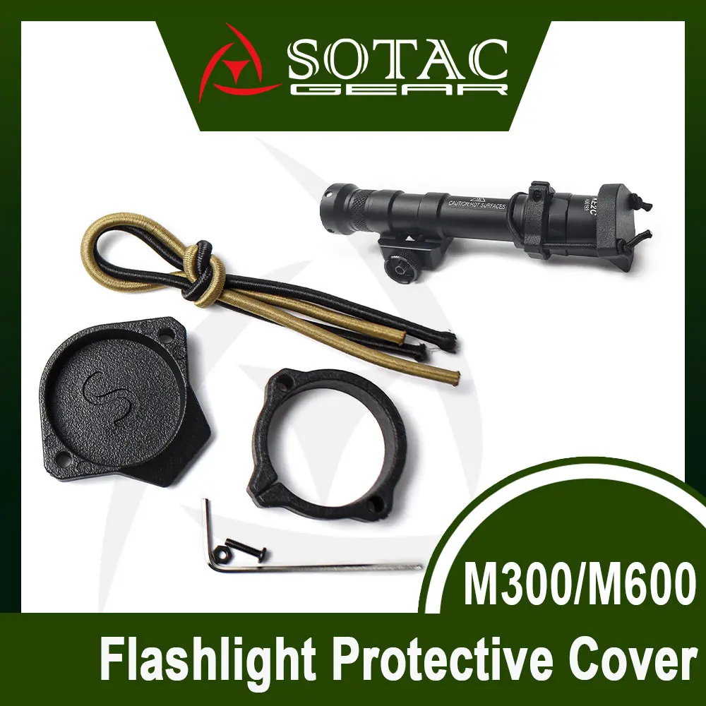 SOTAC Tactical Scout Light Flashlight Cap for M300/M600 Series Weaponlight Protective Cover Nylon Hunting Accessories