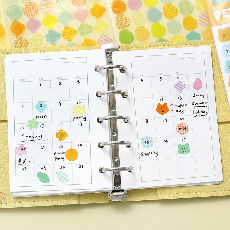 4 styles Colorful Label Series PET Triple Fold Decorative Stickers Fresh keynote Label Stickers Kids Gifts Student Stationery