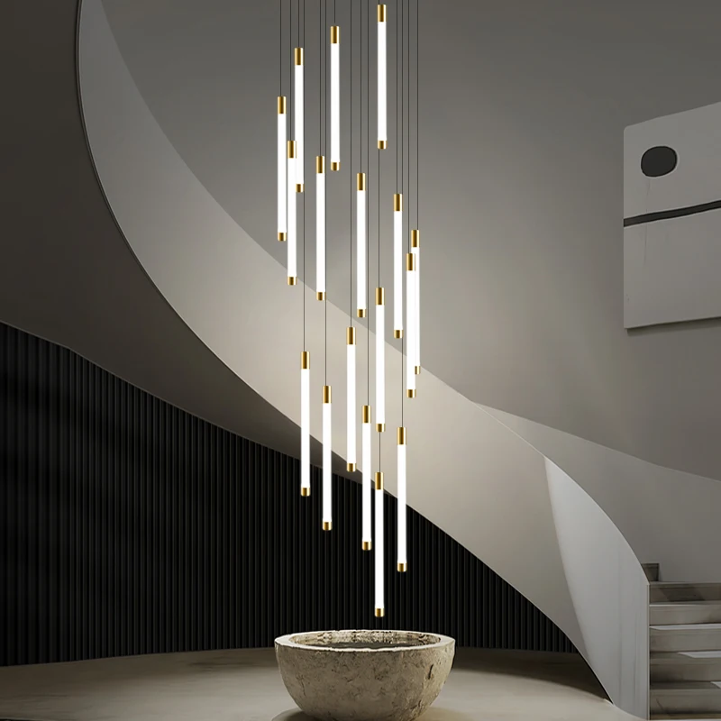 Staircase Ceiling Chandelier Modern 2023 Lights for Living Room Decor Lamp Led Lustre Chandeliers Dining Loft Indoor Lighting