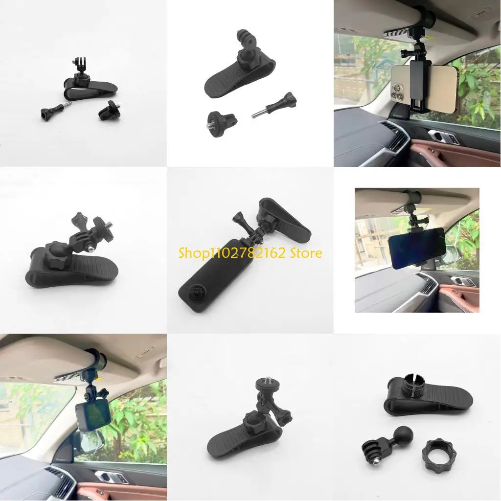 

547B ABS Car Camera Mount Clip For Visors Panoramic 3 Second Installation Stable Grip Adjustment Driving Safety Design