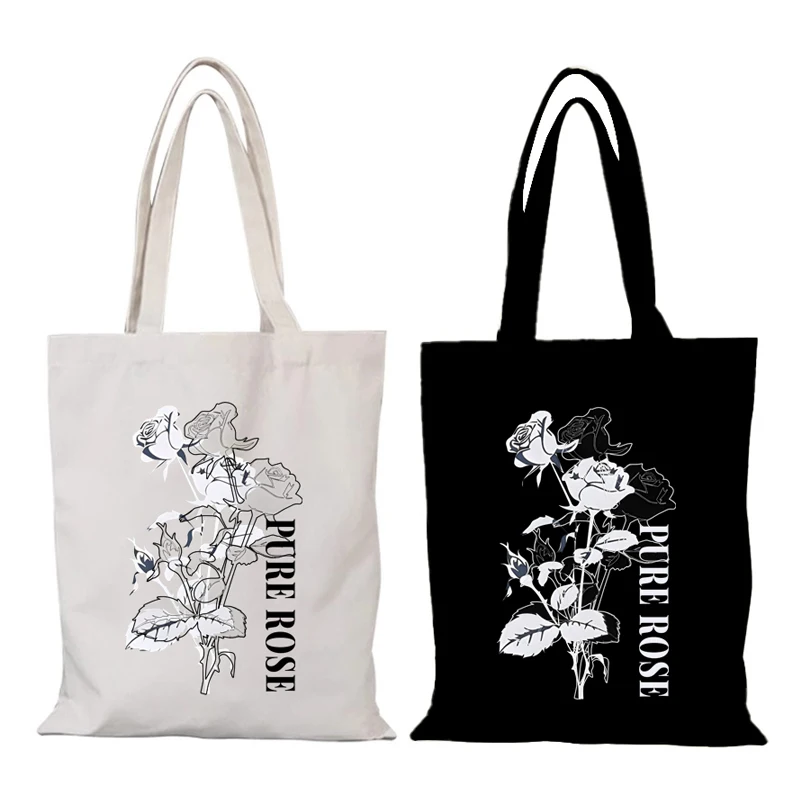 Flowers Canvas Bag Fashion New Handbags Lady Bags Man Tote Bag Woman Women's Handbag Eco Shopper Shopping Beach Cloth Shoulder