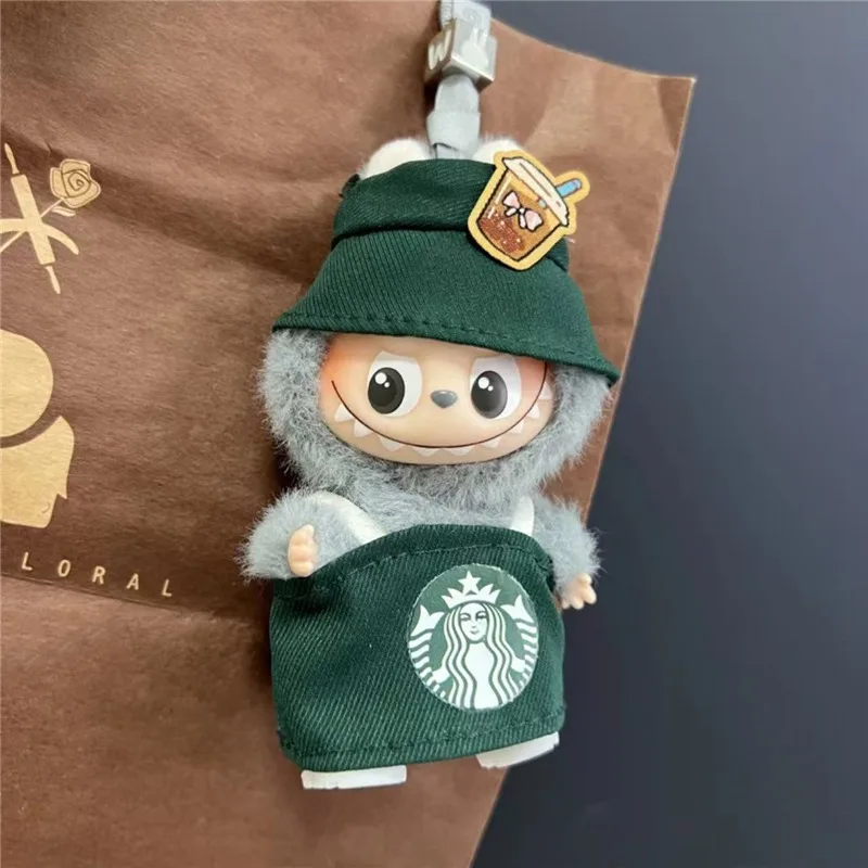 4.0 The Monsters Pin Love Series For Labubu Doll Workwear Fast Food French Fries Cosplay Clothes Fashion Coffee Ropa Clothing