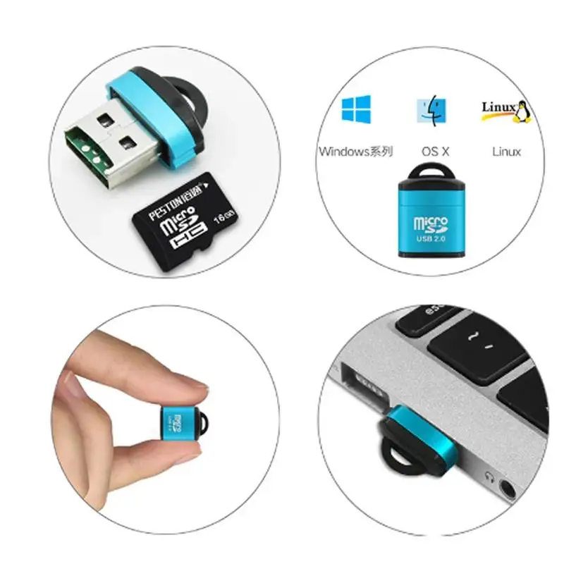 ل مايكرو SD TF قارئ بطاقات 480Mbps USB صغير 2.0 الهاتف المحمول قارئ بطاقات الذاكرة عالية السرعة USB محول لملحقات الكمبيوتر المحمول #3