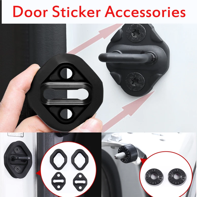 6pcs/set Car Door Lock Protective Cover for 2001-2023 Alphard Vellfire  Sienna  Granvia Previa EstimaDoor Sticker Accessories