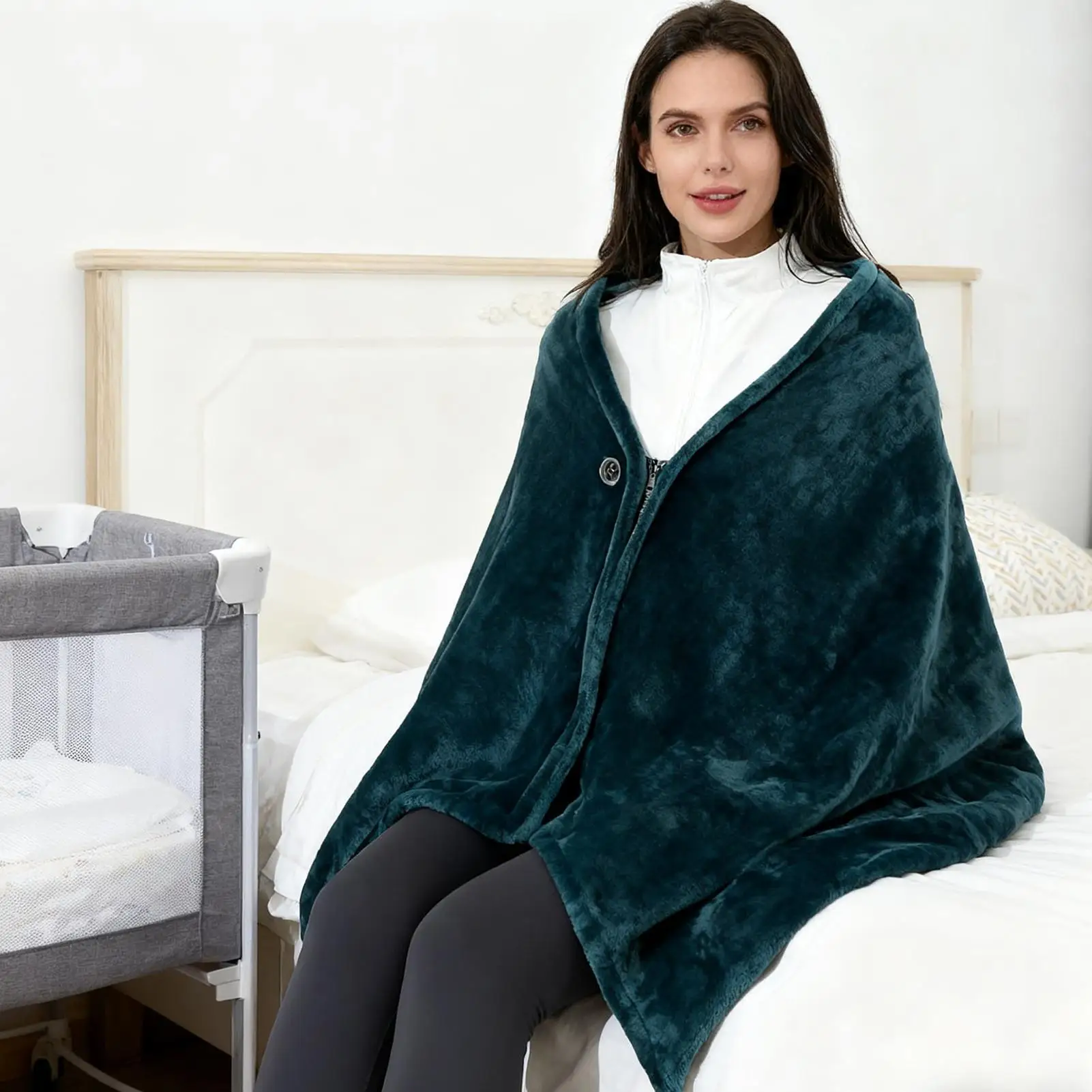 Heated Shawl Cordless USB Rechargeable Wearable Electric Shawl Electric Heated Blanket For Room Offices School Travel Camp