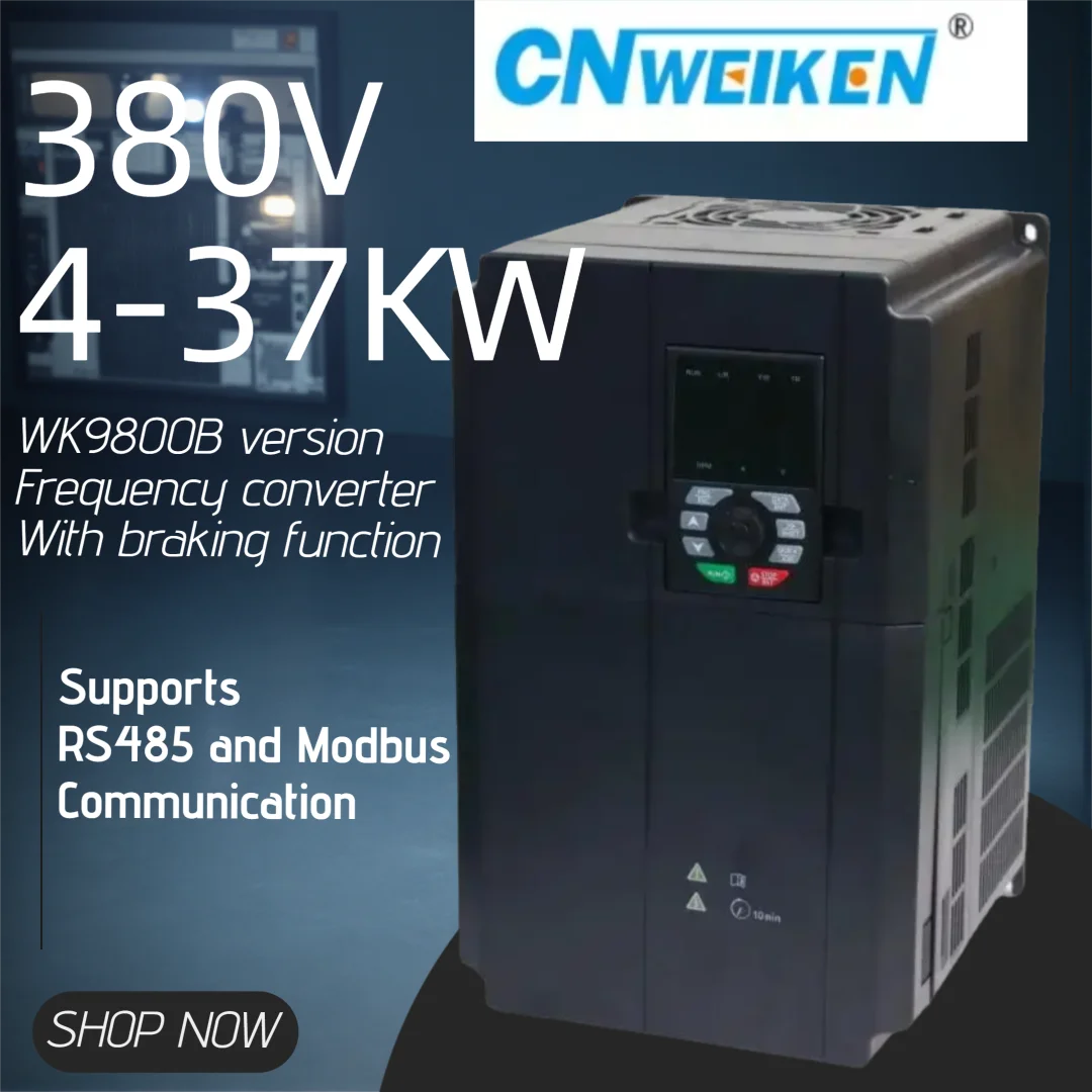 

Three Phase 380V VFD Inverter WK9800B Series 4KW-37KW Heavy Duty Vector Frequency Drive for Asynchronous Motor Industrial Use