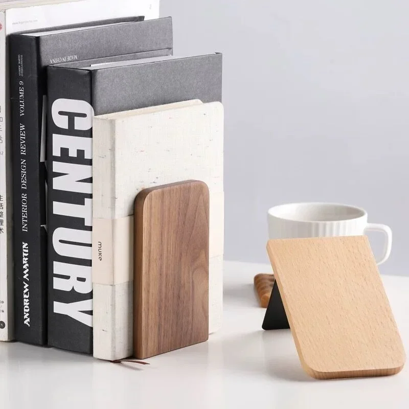 

Stationery storage2pcs/Pair Walnut Solid Wood Book Holder Shelf Desk Books Storage Organizer Bookends School Stationery Supplies