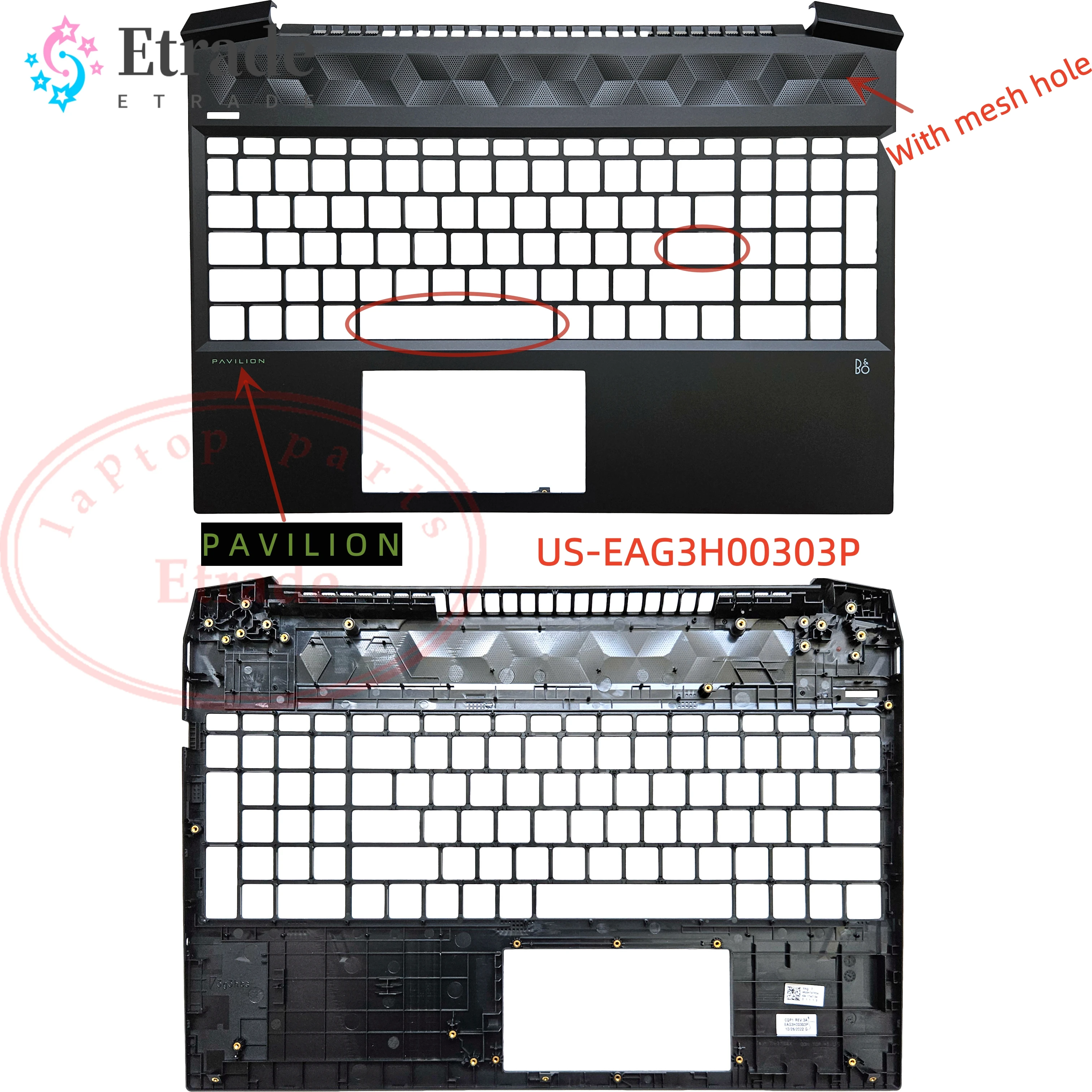 جراب علوي لأجهزة الكمبيوتر المحمول HP Palmrest ، الغطاء الأصلي ، Elves 6 Pro ، 5 ، 15-EC ، EAG3H00401P ، EAG3H00304P ، جديد