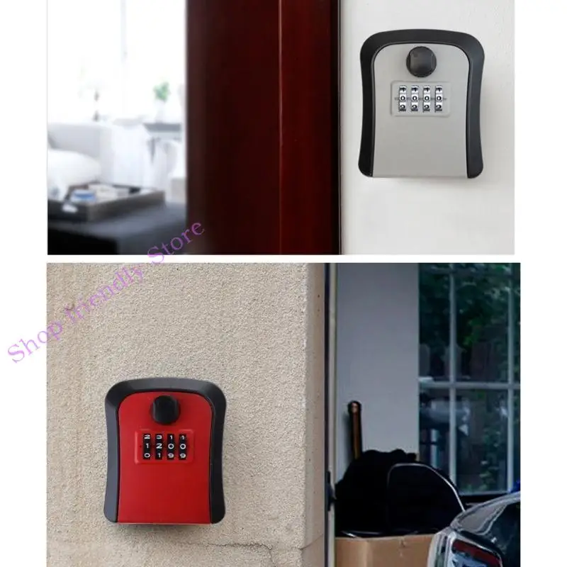 594A 4 Digit Code Key Lock Box Wall Mount Key Safe Waterproof Outdoor Key Hider Box